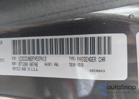 2015 Chrysler 200 Limited from USA, damaged, VIN 1C3CCCAB2FN537412